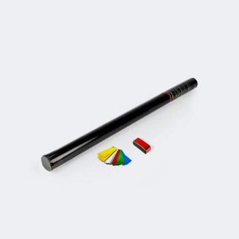 Cañón manual 80 cm confeti rectangular metálico PVC