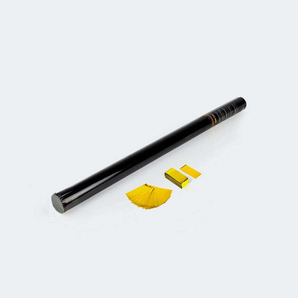 Cañón manual 80 cm confeti rectangular metálico PVC