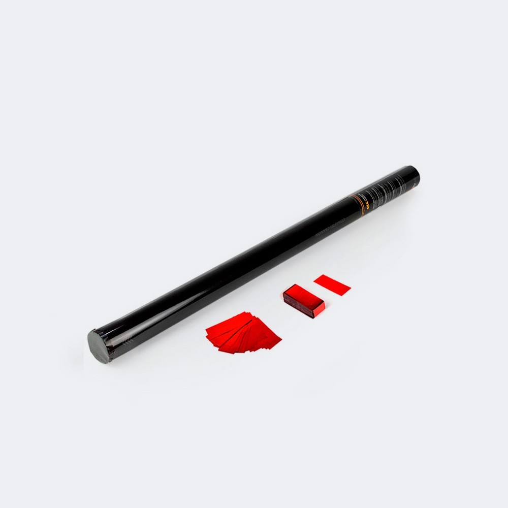 Cañón manual 80 cm confeti rectangular metálico PVC