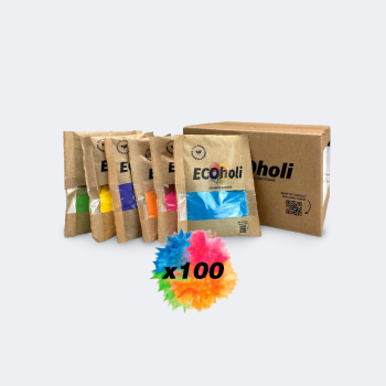 CAJA 100 BOLSAS 8 COLORES VARIADOS ECO HOLI 75 GR 2