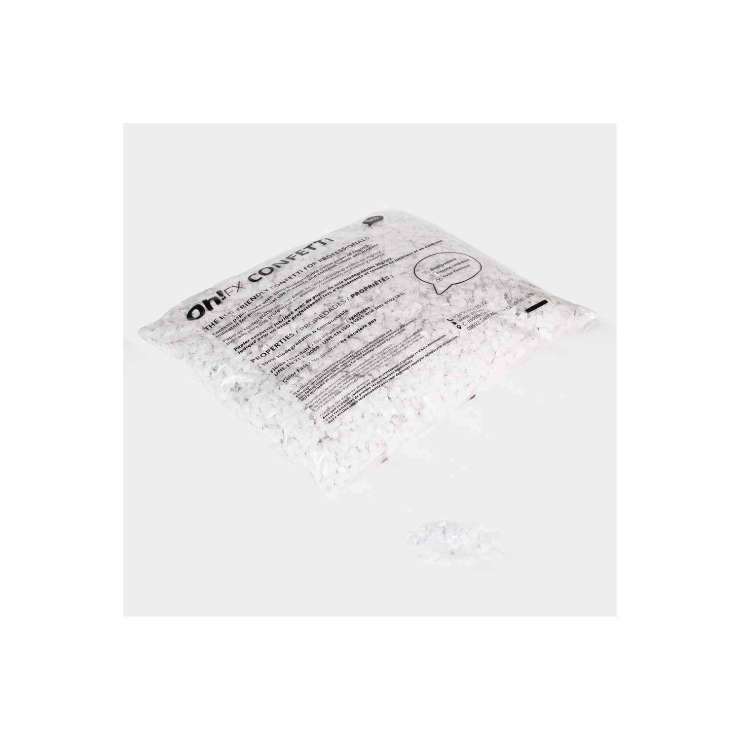 CONFETI CUADRADO 0,6 CM BIODEGRADABLE BLANCO
